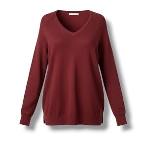 A new day women's rust VNeck long sleeve sweater  - medium